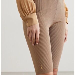 Saint Laurent Beige Ribbed Pants